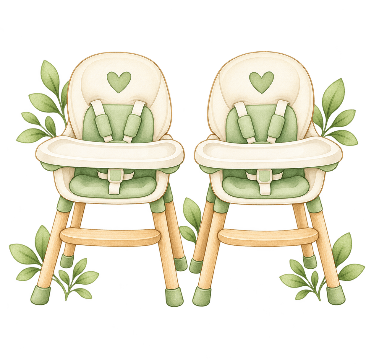 Duas cadeiras de alimentação